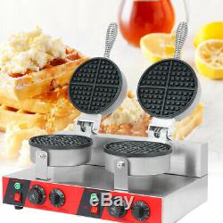 1000W Commercial Double Pan Waffle Maker Non-Stick Waffle Machine Pancake Making