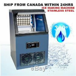 110LbsCommercial Ice Maker Ice Cube Making Machine Stainless Steel Auto Freezer