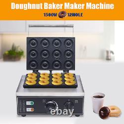 110V 12-Hole Donut Maker Machine Electric Nonstick Doughnut Making Machine 1550W