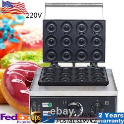 110V 12-Hole Donut Maker Machine Electric Nonstick Doughnut Making Machine 1550W