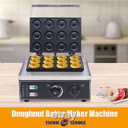 110V 12-Hole Donut Maker Machine Electric Nonstick Doughnut Making Machine 1550W