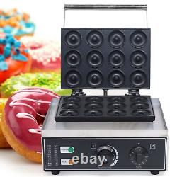 110V 12-Hole Donut Maker Machine Electric Nonstick Doughnut Making Machine 1550W