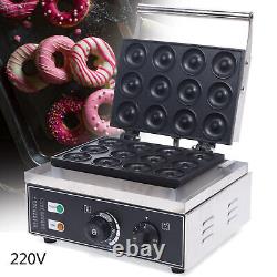 110V 12-Hole Donut Maker Machine Electric Nonstick Doughnut Making Machine 1550W