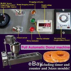 110V/220V food grade automatic donut making machine, donut maker, 3 set free mould