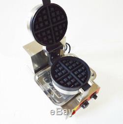 110V Electric Rotated Waffle Maker Making Machine Stainless Steel