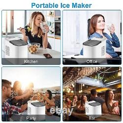 120W Electric Countertop Ice Maker 6-11 Mins Fast Ice Making Machine 33 lbs/day