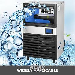 144Lbs Commercial Ice Maker Ice Cube Making Machine 65Kg /24Hrs Stainless Steel