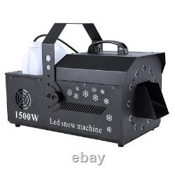 1500W DMX Stage Snow Machine with RGB LED Light DJ Snowflake Making Snow Maker