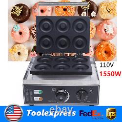 1550W Commercial Electric Donut Maker Non-stick Doughnut Making Machine 6 Holes