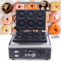 1550W Commercial Electric Donut Maker Non-stick Doughnut Making Machine 6 Holes