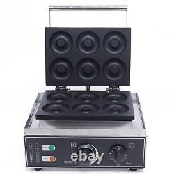 1550W Commercial Electric Donut Maker Non-stick Doughnut Making Machine 6 Holes