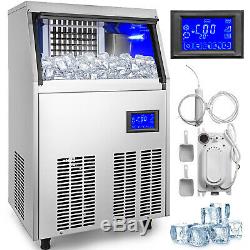 155Lbs Ice Maker Ice Cube Making Machine 70Kg Sterilizing Lamp 28lbs Ice Storage