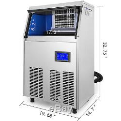 155Lbs Ice Maker Ice Cube Making Machine 70Kg Sterilizing Lamp 28lbs Ice Storage