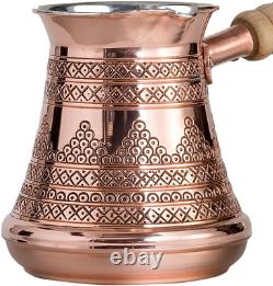 16 Pieces Turkish Greek Arabic Coffee Making Serving Gift Set with Copper Pot Co