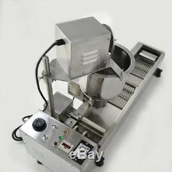 220V Commercial Automatic Donut Maker Making Machine Wide Oil Tank with3 Sets Mold