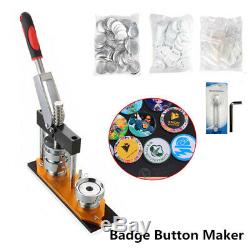 25/32/58mm Badge Maker Machine Making Pin Button Badges Press +Cutter+ 300 Parts
