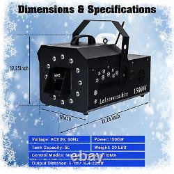 2PCS 1500W DMX Snow Machine RGB LED DJ Snowflake Making Stage Snow Maker +Remote