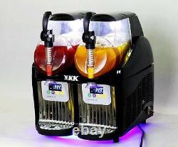 2 Tank Frozen Drink & Slush Slushy Making Machine Juice Smoothie Maker 110V US