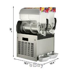 2 x 15L Slushy Machine Slush Making Machine Frozen Drink Smoothie Maker 700W