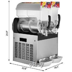 30L Commercial Frozen Drink Slush Slushy Making Machine Smoothie Ice Maker 2x15L