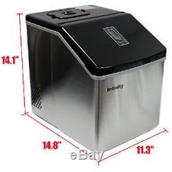 39 Lbs/Day Compact Ice Maker Making Machine Ice Cube Stainless Steel Home office
