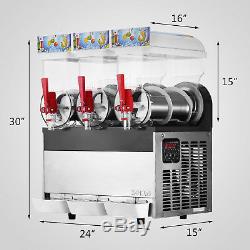3Tank 45L Frozen Drink Slush Making Machine Smoothie Maker 110V Sale