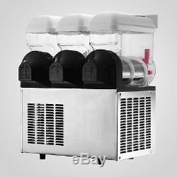3X15L Commercial Frozen Drink Slush Slushy Making Machine Smoothie Ice Maker