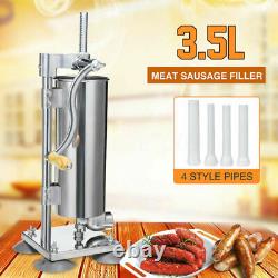 3.5L Manual Sausage Filler Stainless Steel Salami Meat Making Machine Food Maker
