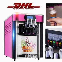 3 Flavors Ice Cream Making Machine Automatic Drum Ice Cream Maker Desktop USPS