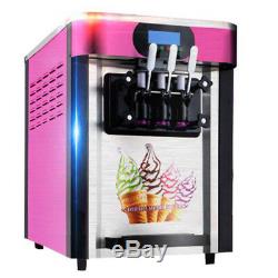 3 Flavors Ice Cream Making Machine Automatic Drum Ice Cream Maker Desktop USPS