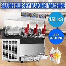 3 Tank Slush Slushy Making Machine 45l Slushy Smoothie Air Cooling Ice Maker