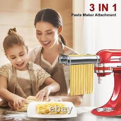 3in1 Pasta Maker Roller Attachment Spaghetti Noodle Dough Making Presser Machine