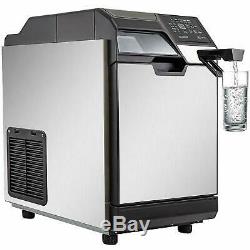50KG/24H Ice Maker with Cool Water Dispenser 110LB Ice Making Machine Water Tank