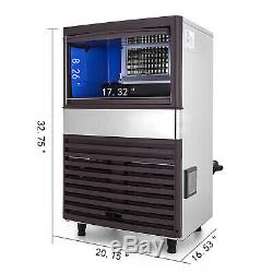 55KG/24Hrs Commercial Ice Maker Ice Cube Making Machine 120LBS Nano Sterilizing