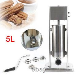 5L Manual Kitchen Churros Maker Spanish Donut Churros Making Machine With Nozzles