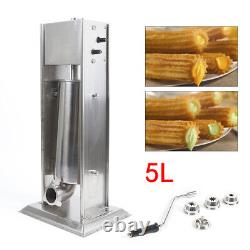 5L Manual Kitchen Churros Maker Spanish Donut Churros Making Machine With Nozzles