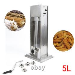 5L Manual Kitchen Churros Maker Spanish Donut Churros Making Machine With Nozzles