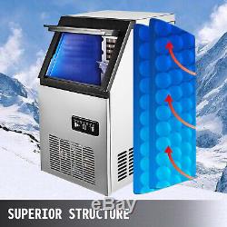 60KG Commercial Ice Maker Ice Cube Making Machine 130LBS With Digital Control
