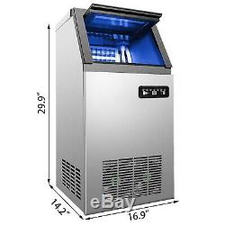 60KG Commercial Ice Maker Ice Cube Making Machine 130LBS With Digital Control