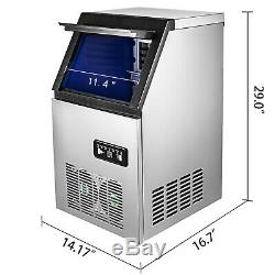 60kg Built-In Commercial Ice Maker Ice Cube Making Machine 132LB 59 Clear Cubes