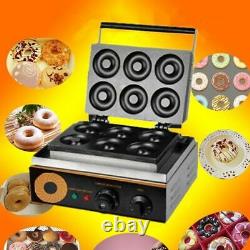 6 Holes Electric Donuts Maker Commercial Non-Stick Round Cake Making Machine