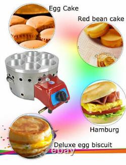 7 Holes Egg Burger Maker Gas Telur Burger Making Machine Snack Equipment