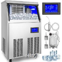 88Lbs Commercial Ice Maker Ice Cube Making Machine 40Kg With44LBS Storagre Steel