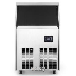 99LBS Commercial Ice Maker Ice Cube Making Machine 45KG Reservation Function SUS