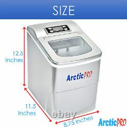 Arctic-Pro Portable Digital Quick Ice Maker Machine, Silver, Makes 2 Ice Sizes