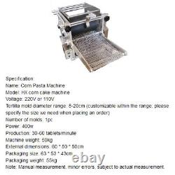 Automatic Commercial Mexican Round Corn Tortilla Making Machine 30-60 tablets/m