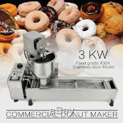 Automatic Donut Maker Making Machine, Wide Oil Tank3 Sets Mold 220v Commercial
