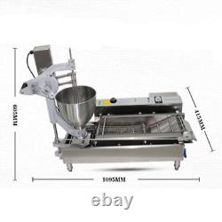 Automatic Double Row Donut Maker Making Machine With 3 Moulds Doughnut Fryer