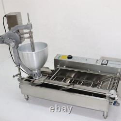 Automatic Double Row Donut Maker Making Machine With 3 Moulds Doughnut Fryer