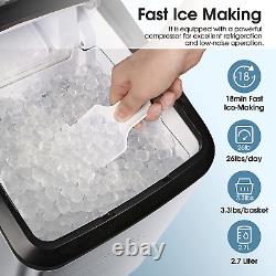 CROWNFUL Nugget Ice Maker Portable Countertop Machine, Auto Water Refill, Makes